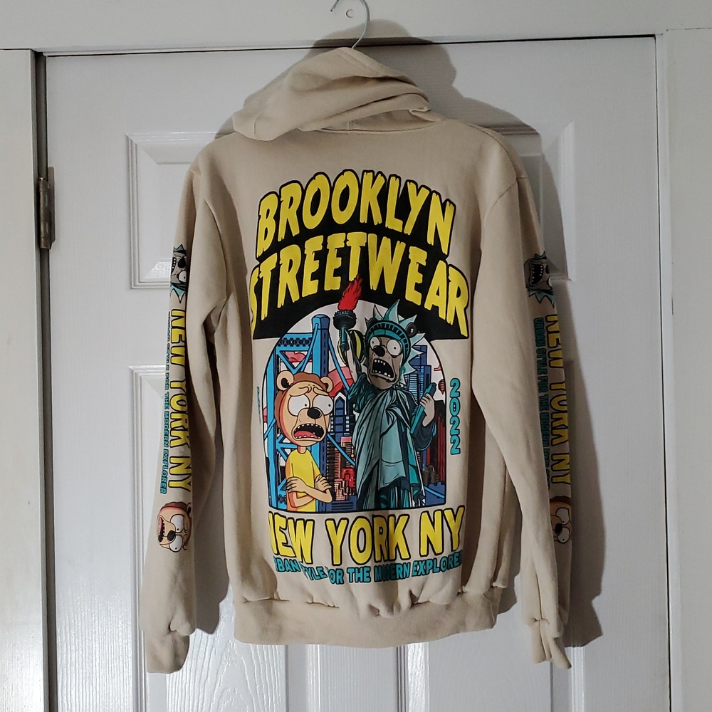 FRESH LAUNDRY Rick And Morty Beige Hoodie - Graphic Men’s Pullover